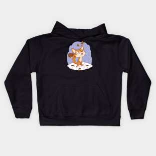 A Cute Cartoon Fox's Winter Adventure Kids Hoodie